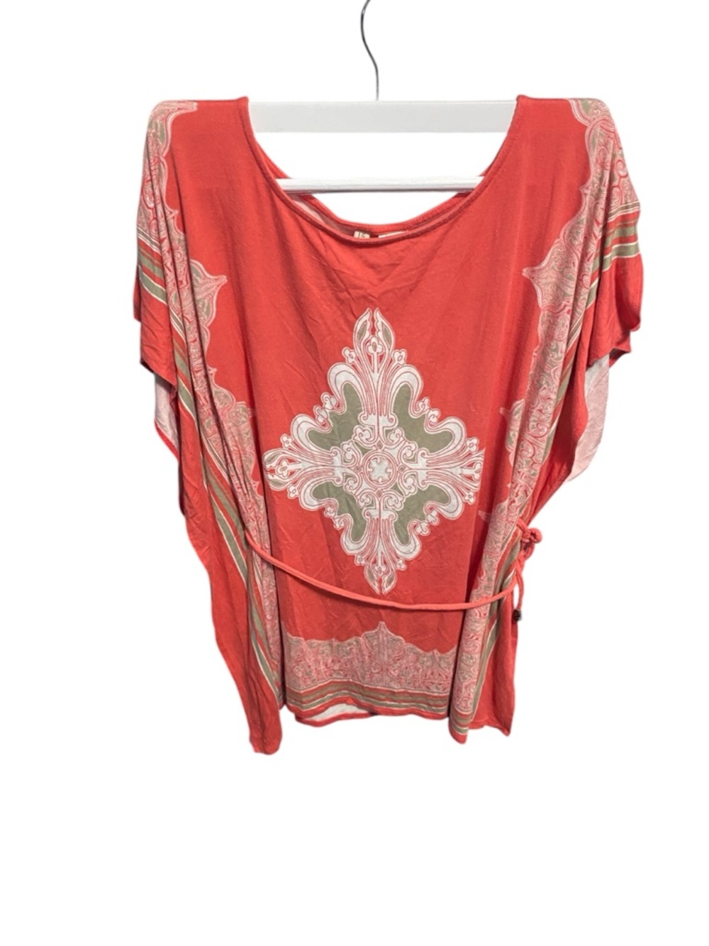 Madison Coral Boho Tunic with Central Medallion